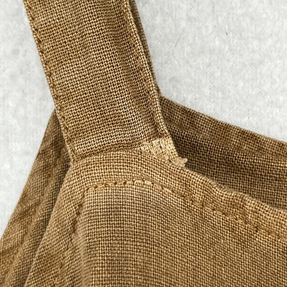 UNIVERSAL THREAD Overalls M Utility Cropped Jumpsuit Relaxed Linen Blend Brown - Picture 9 of 12